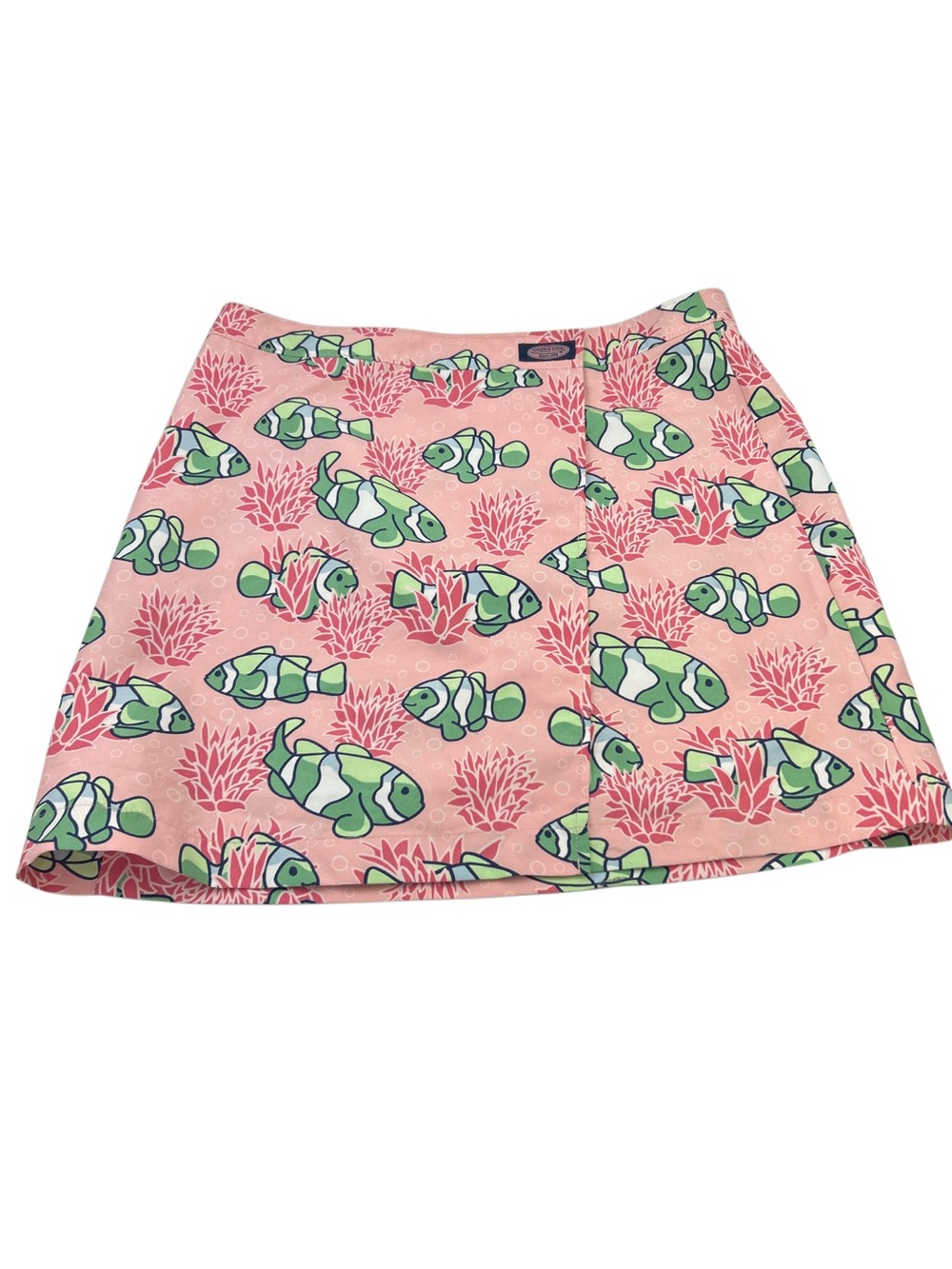 Vineyard Vines Performance Wrap Skirt Pink Green Clownfish Coral Print Small